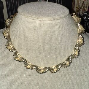 Vintage Coro Gold Leaf Necklace
